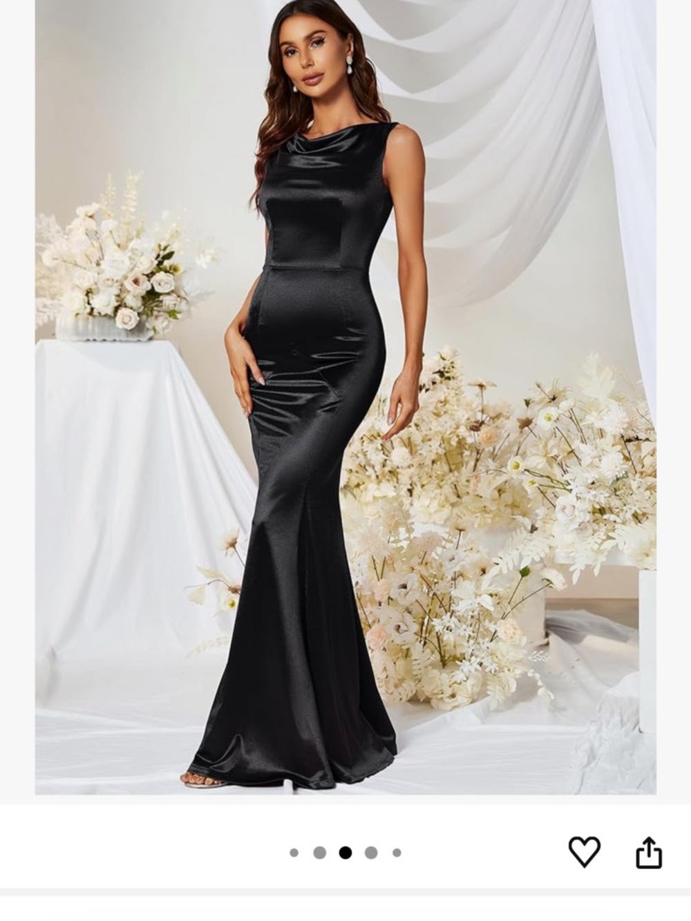 NWT black satin mermaid formal dress- 
Bridesmaid, prom, evening gown
